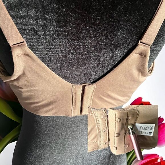 Wacoal Bras l  3 hook adjustment for Added Support l 40D l Tan l Lace accent EUC - Picture 3 of 8